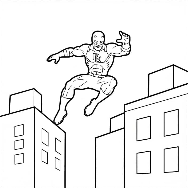 Supereroe Marvel Daredevil da colorare