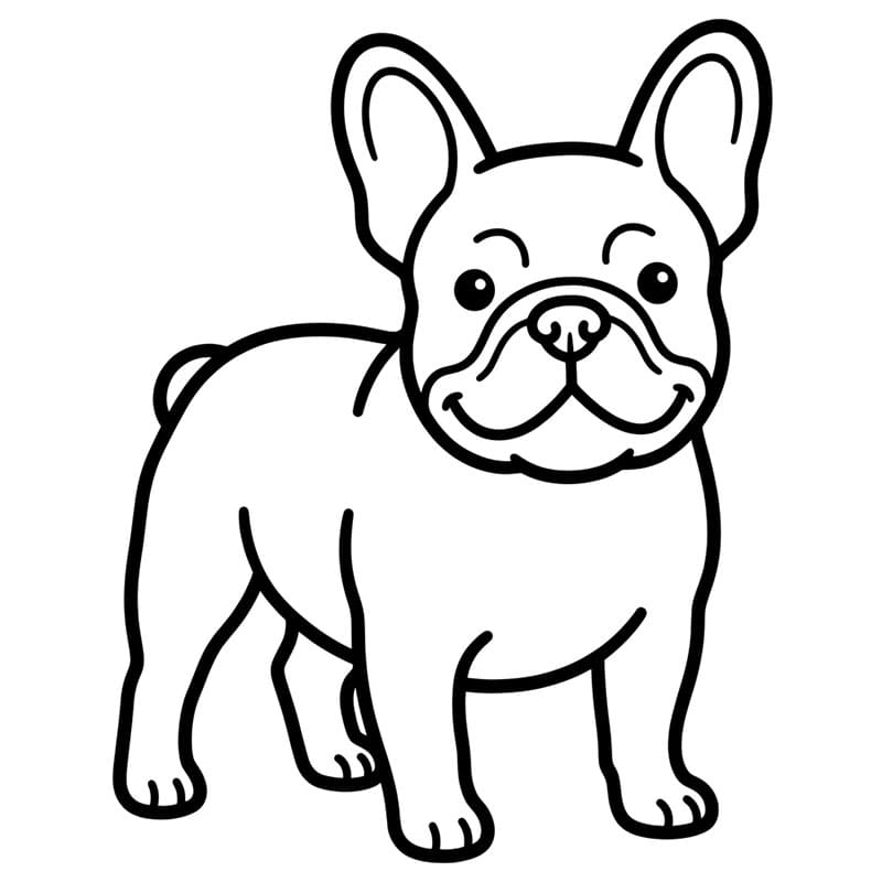 Supporto per bulldog francese da colorare