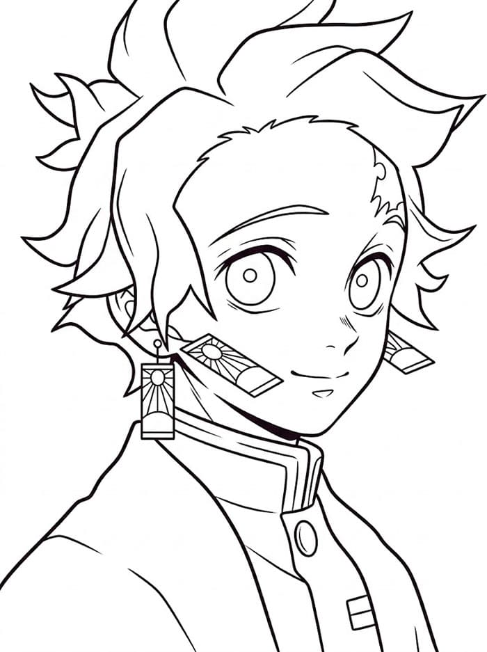 Tanjiro Adorabile da colorare
