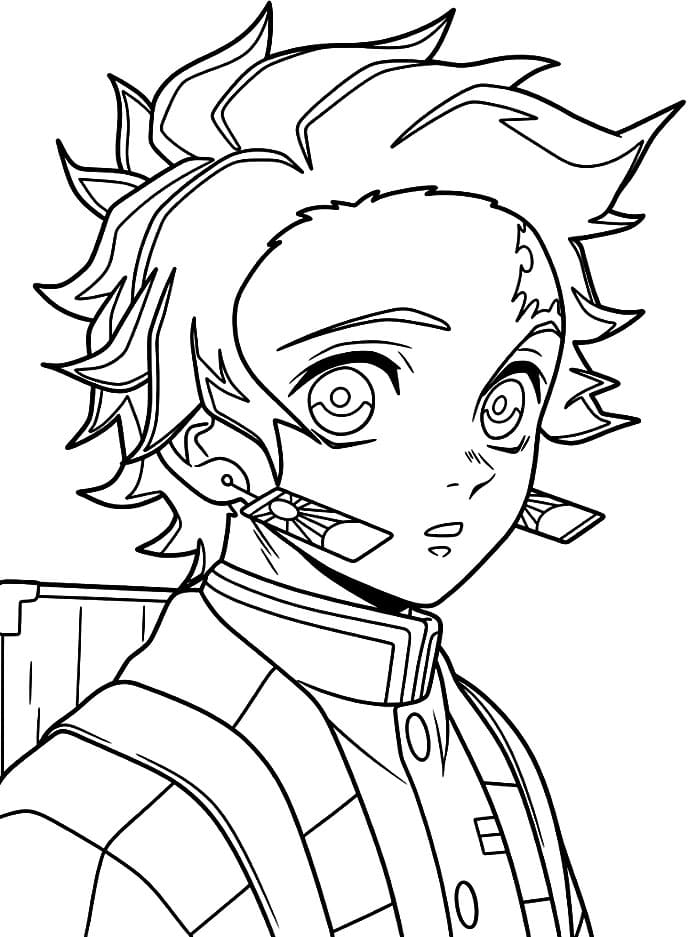 Tanjiro Kamado sta guardando da colorare
