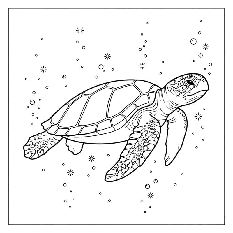 Tartarughe marine oceaniche da colorare