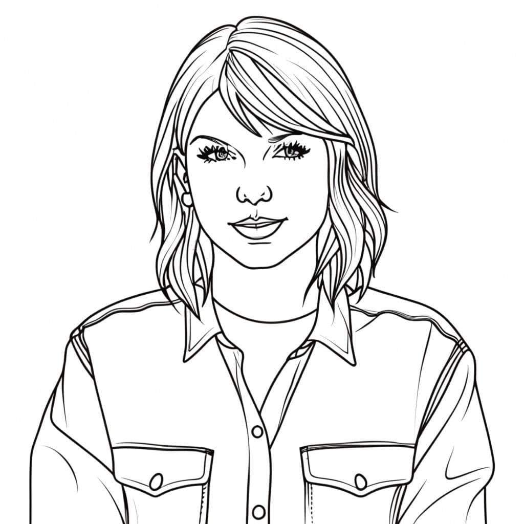 Taylor Swift sorride da colorare
