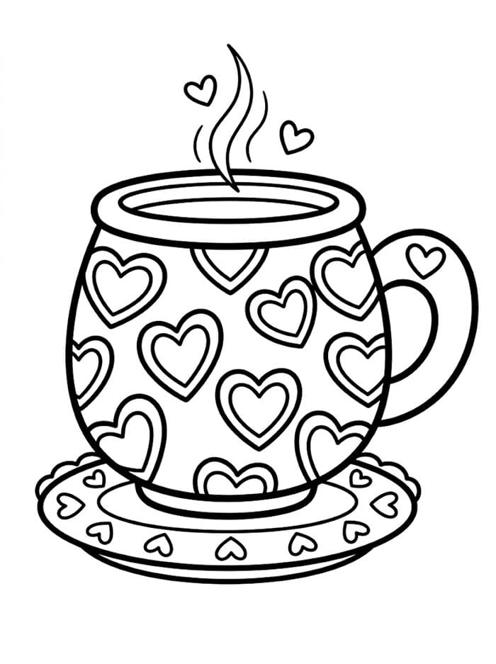 Tazza a cuore da colorare