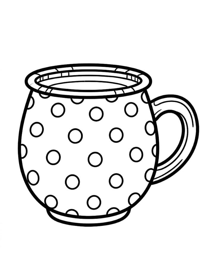 Tazza a pois da colorare