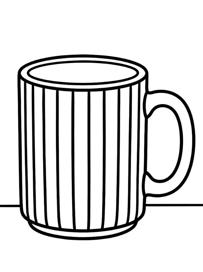 Tazza a righe verticali da colorare