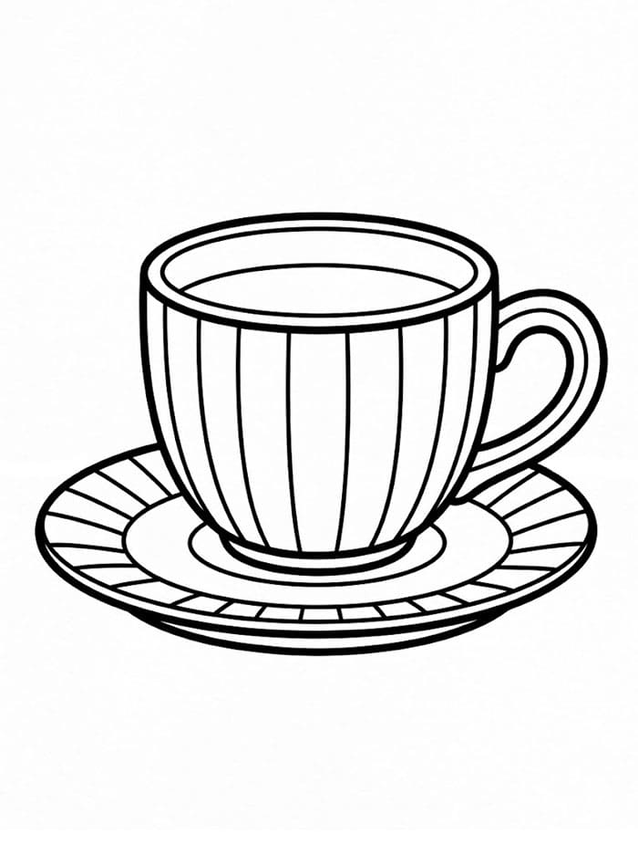 Tazza a righe da colorare