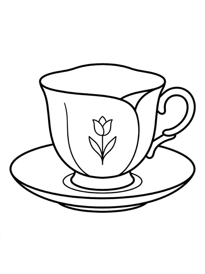 Tazza a tulipano da colorare