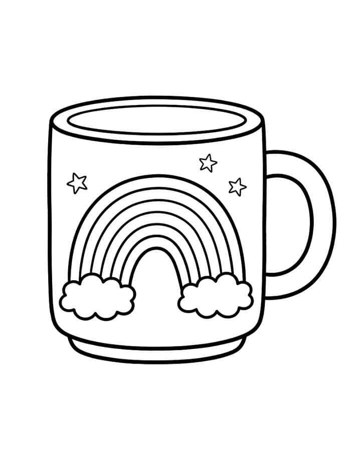Tazza arcobaleno da colorare