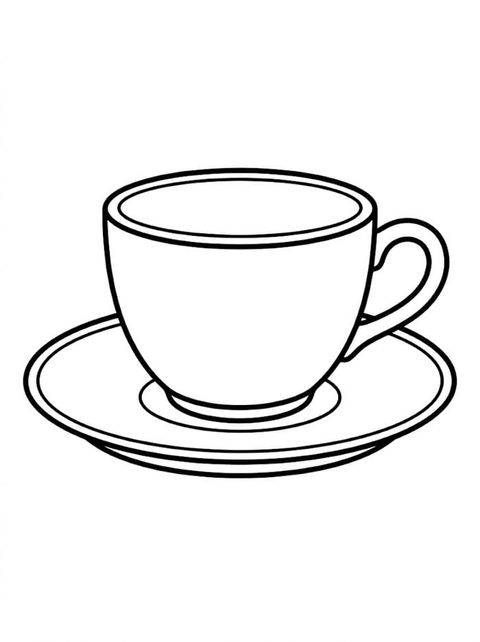 Tazza classica con piattino da colorare