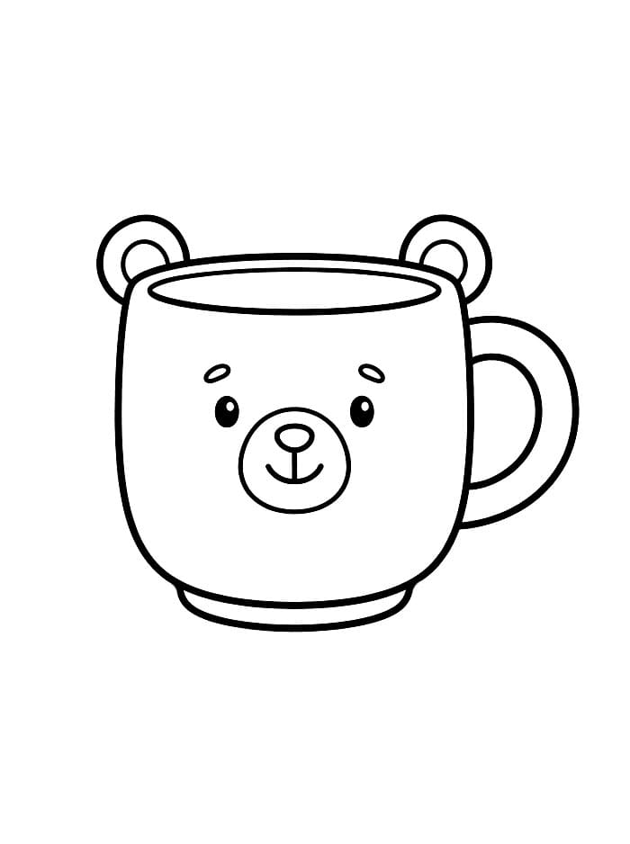 Tazza con orso da colorare