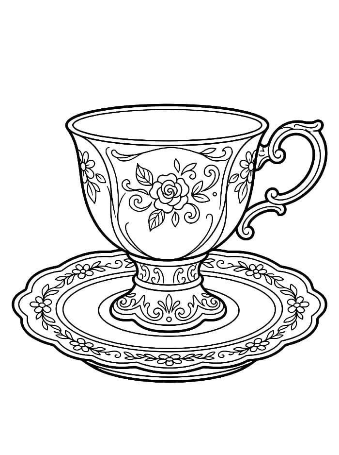 Tazza con piedistallo da colorare