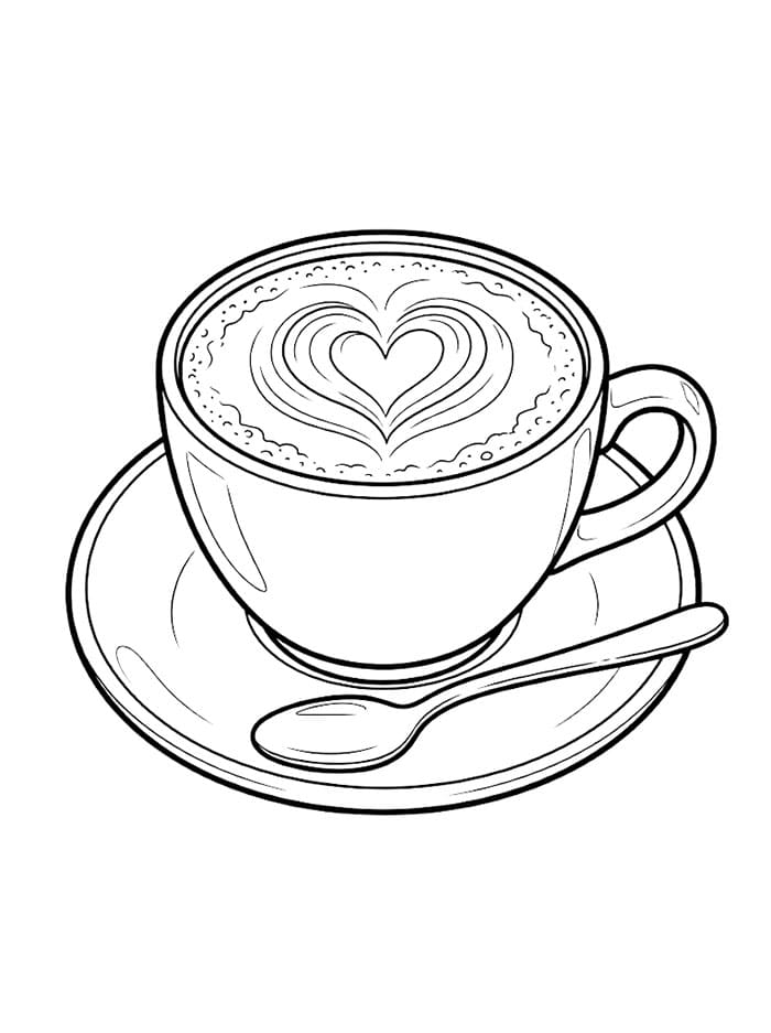 Tazza da latte art da colorare