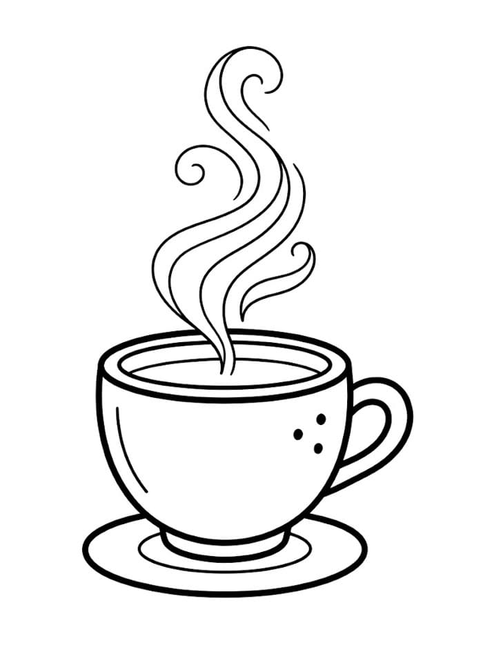 Tazza da tè semplice da colorare