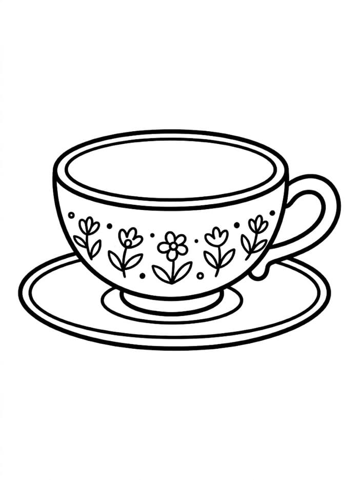 Tazza ovale da colorare