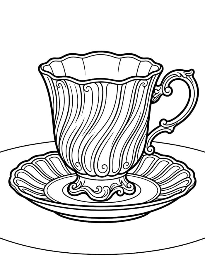 Tazza scanalata da colorare