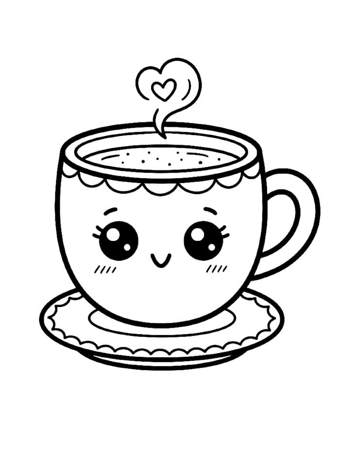 Tazza sorridente da colorare