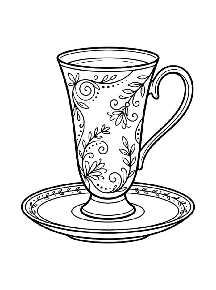 Tazza sottile da colorare