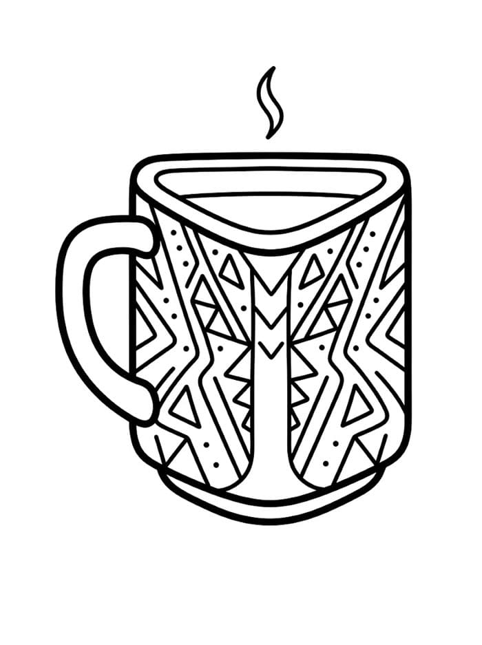 Tazza triangolare da colorare