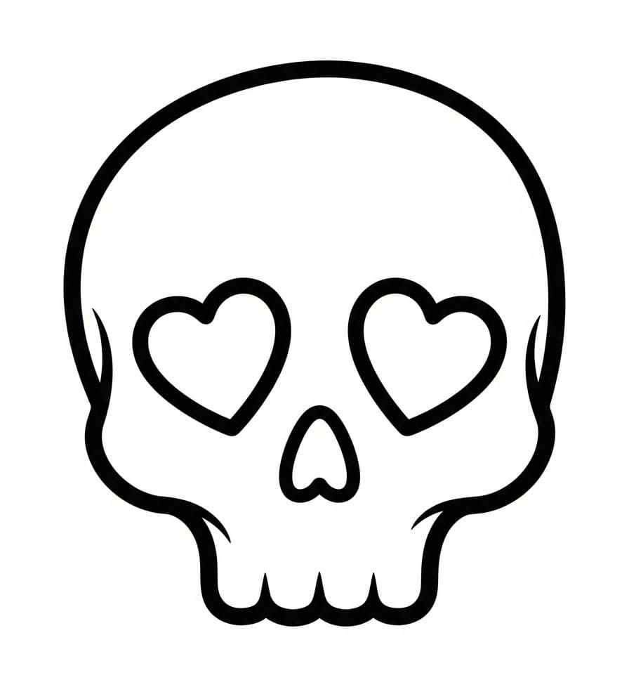 Teschio d'amore da colorare