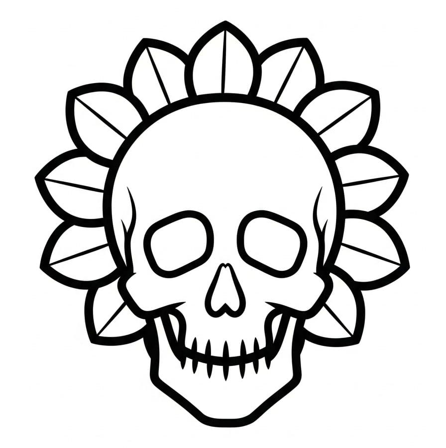 Teschio decorativo da colorare