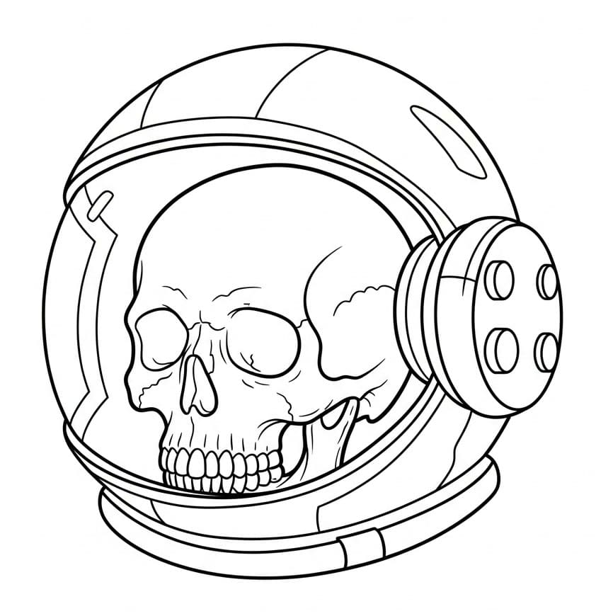 Teschio di astronauta da colorare