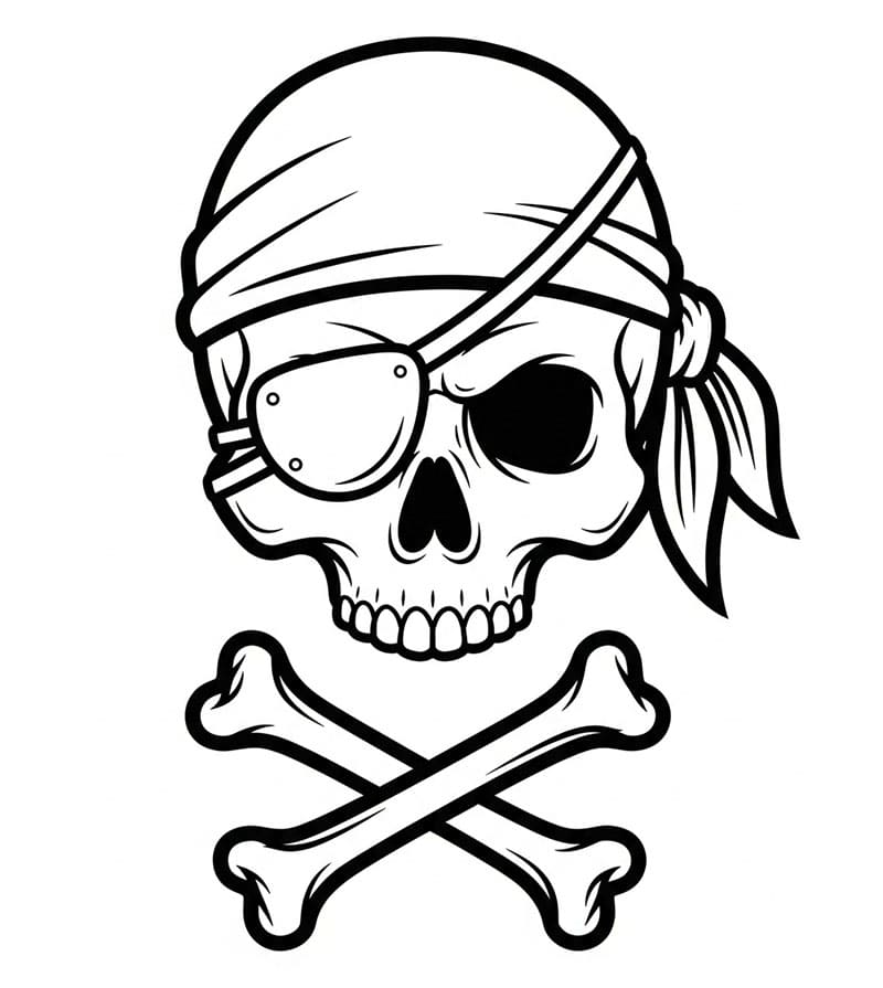 Teschio di pirata da colorare