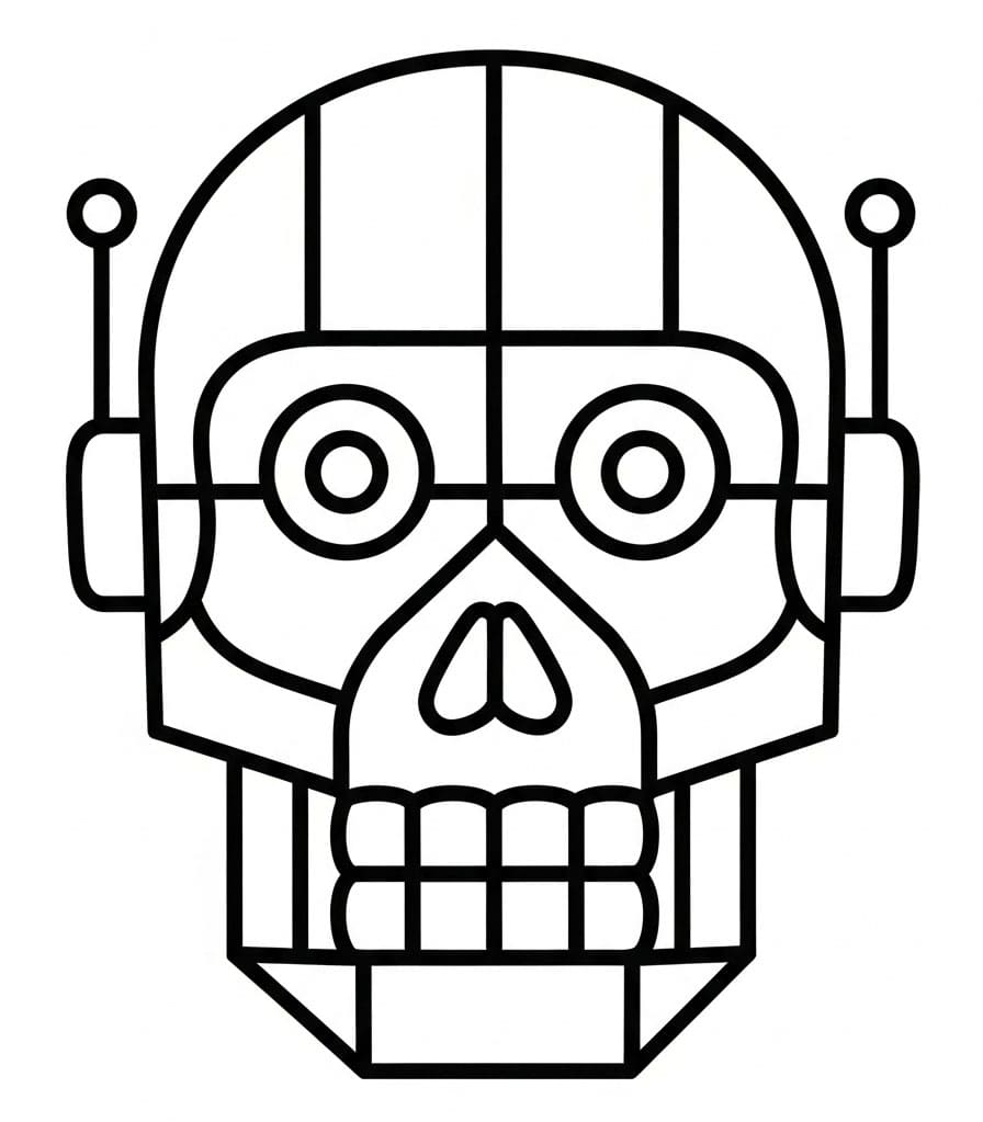 Teschio robotico da colorare