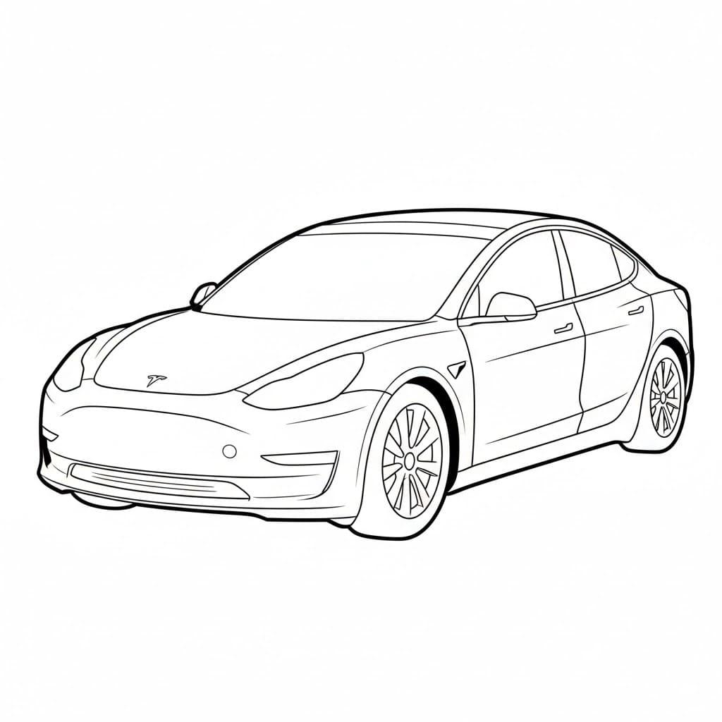Tesla Model 3 da colorare