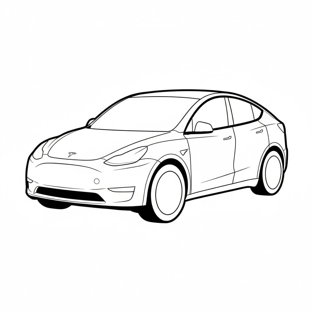 Tesla Model Y SUV compatto da colorare