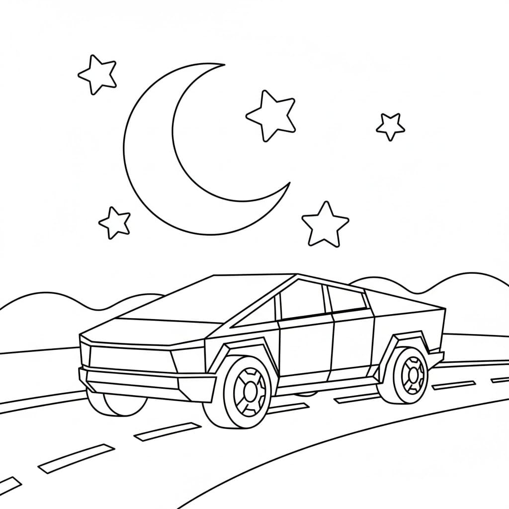 Tesla guida notturna da colorare