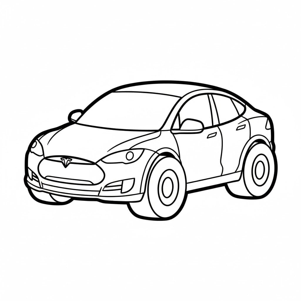 Tesla per bambini da colorare