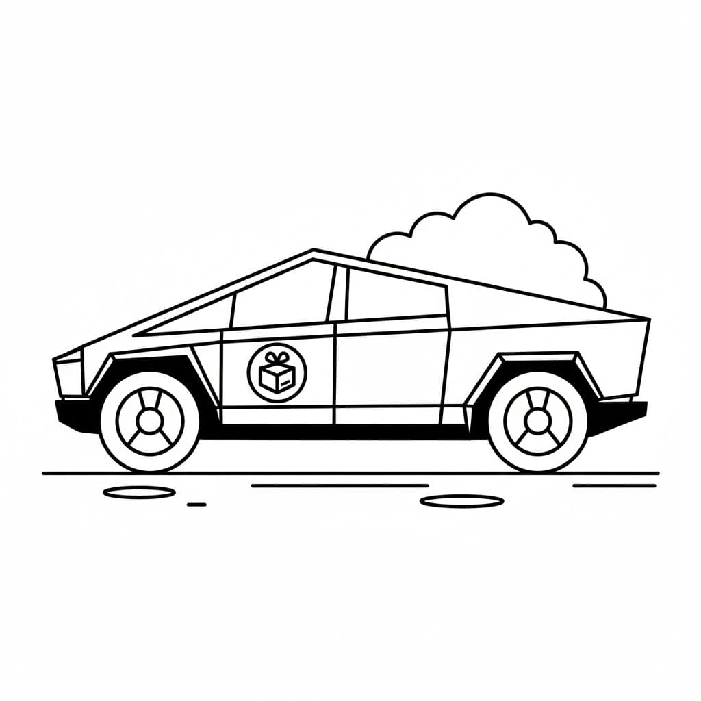 Tesla veicolo di consegna da colorare