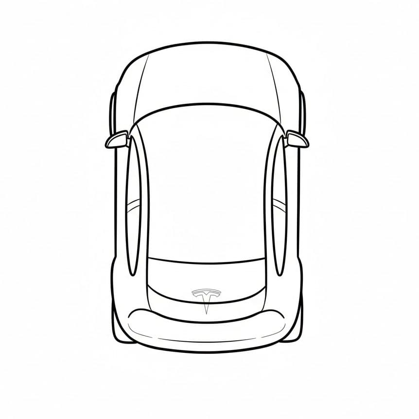 Tesla vista dall’alto da colorare