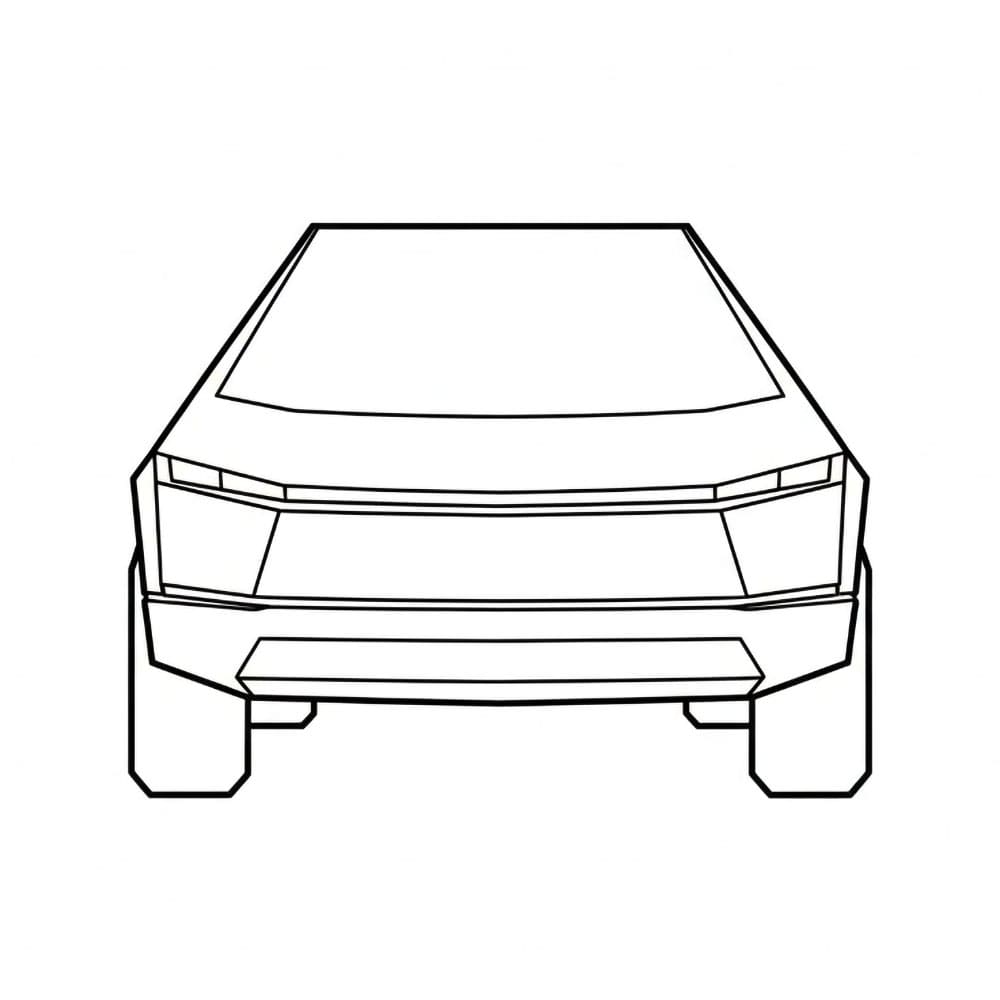 Tesla vista frontale da colorare