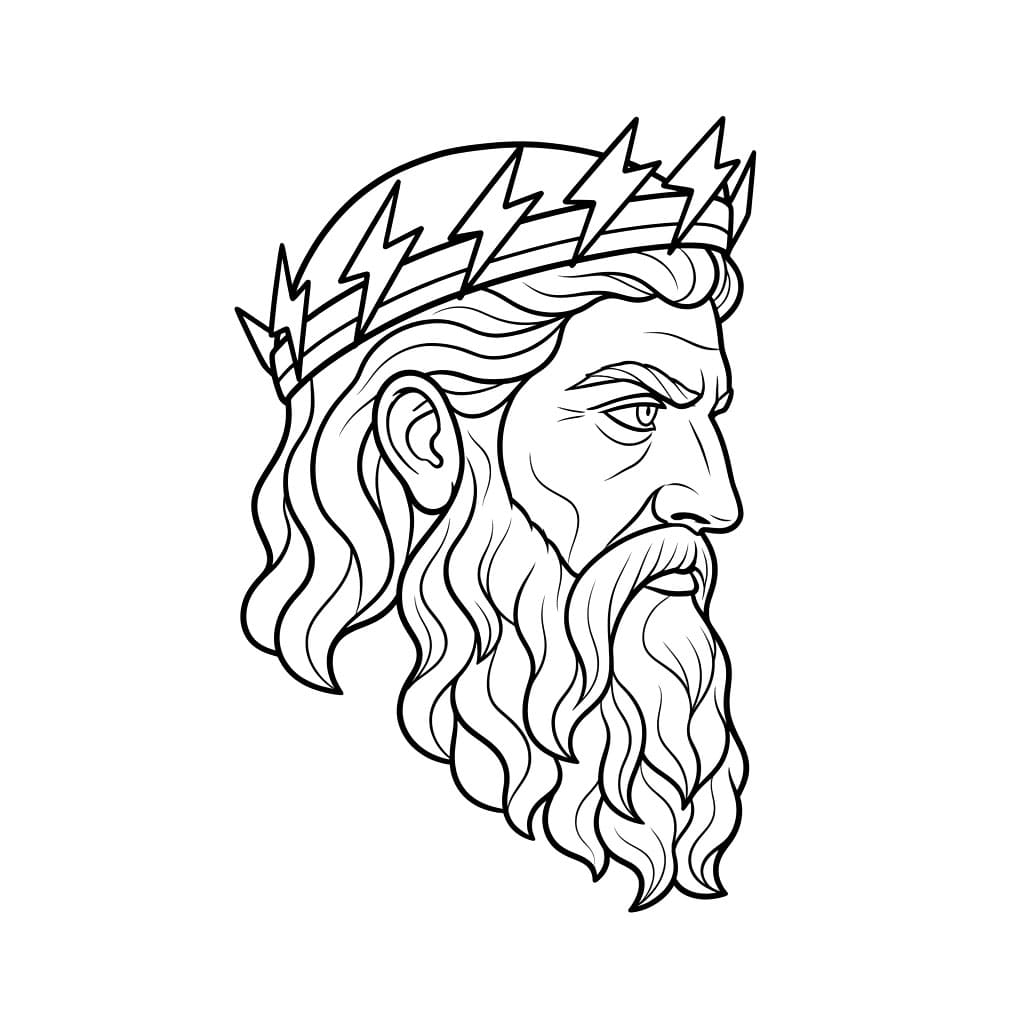 Testa di Zeus da colorare