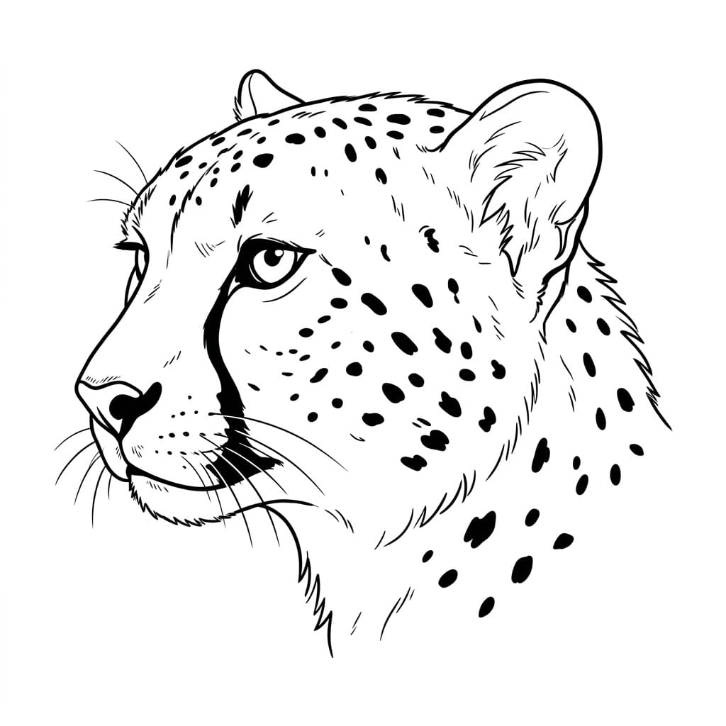 Testa di ghepardo libera da colorare