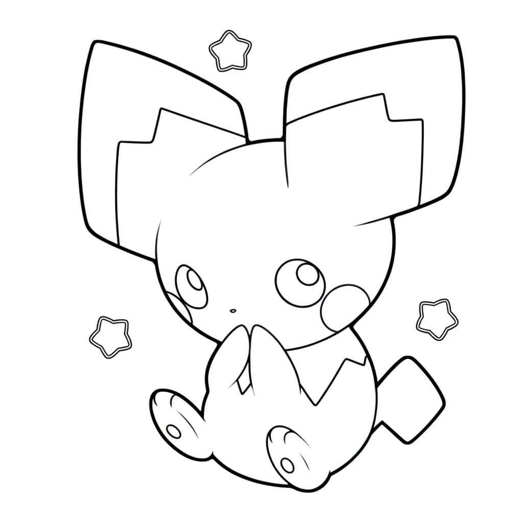 Timido Pikachu da colorare