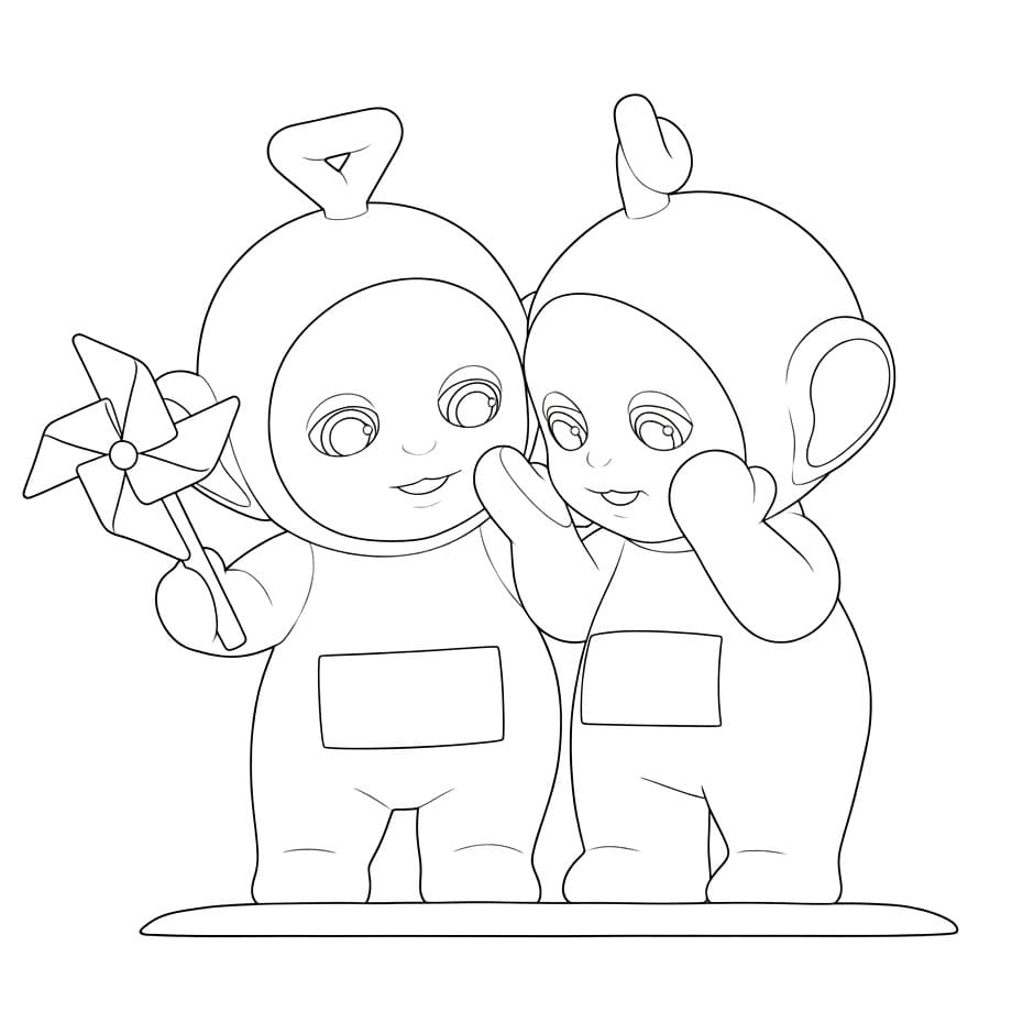 Tinky Winky Teletubbies e Laa-Laa da colorare