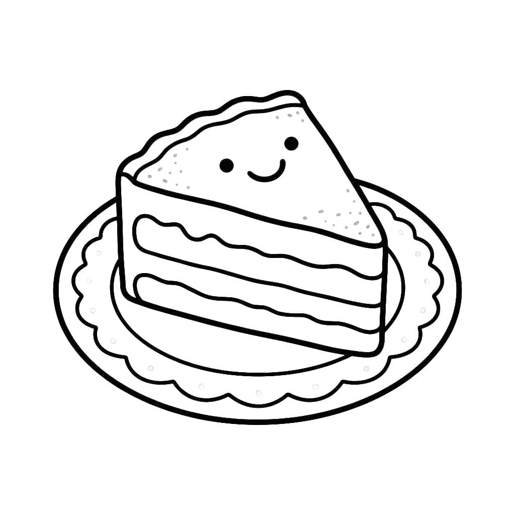 Tiramisù Carino sul Piatto da colorare