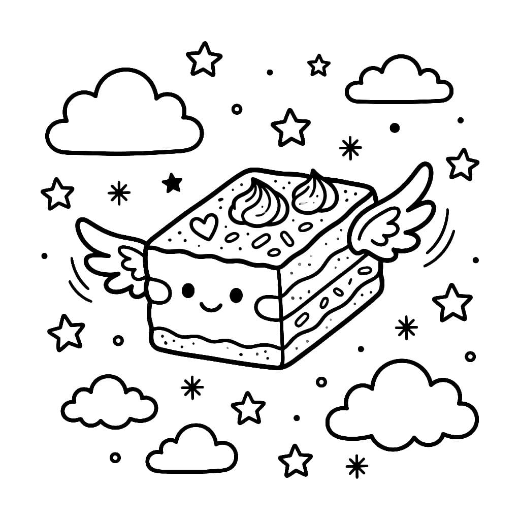 Tiramisù Volante da colorare