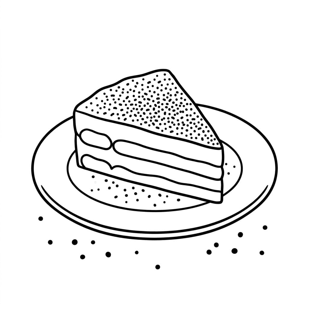 Tiramisù con Cacao da colorare