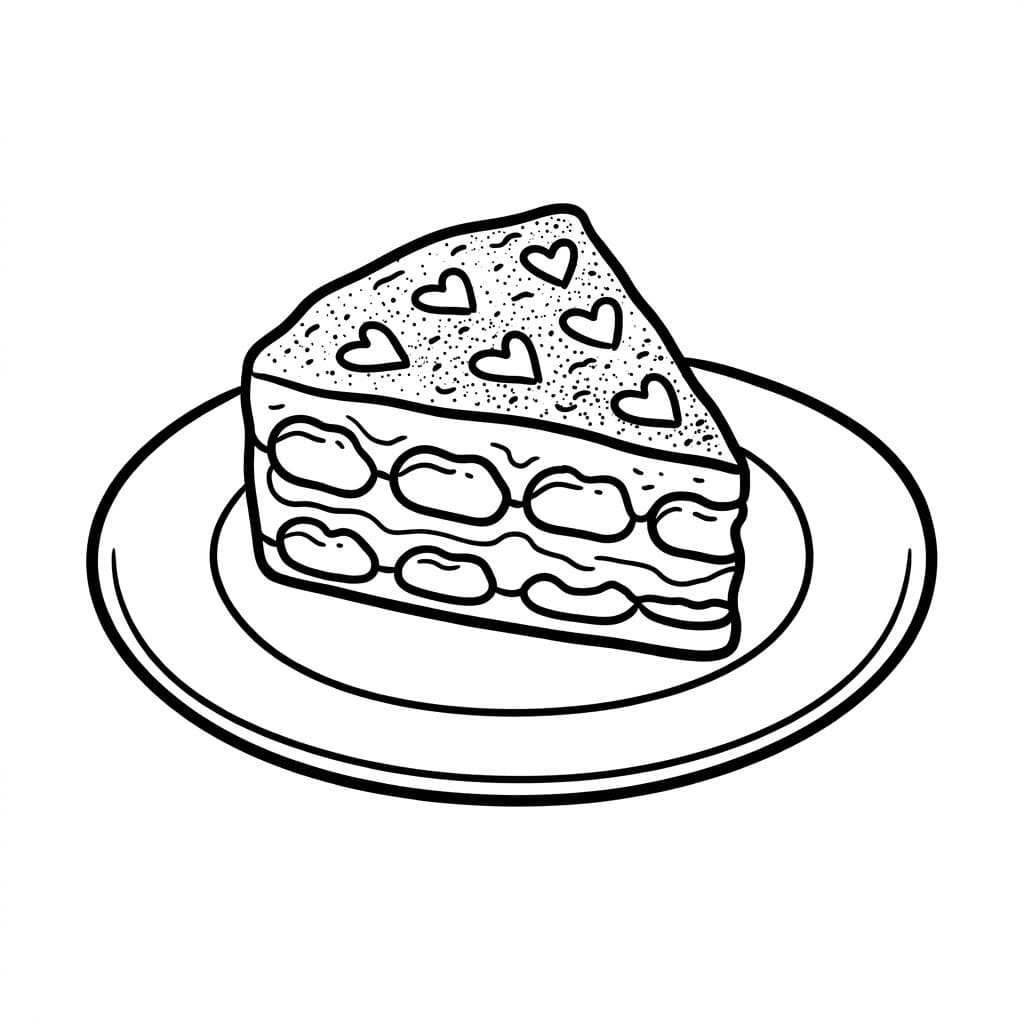 Tiramisù con Cuori di Cacao da colorare