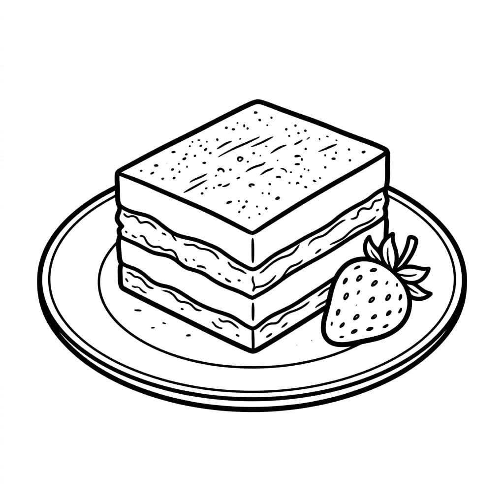 Tiramisù con Fragola da colorare