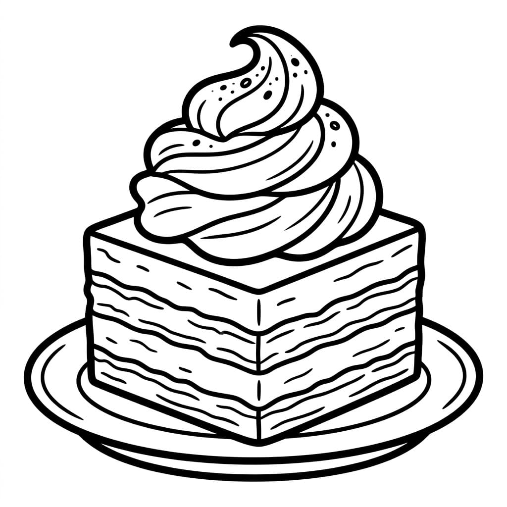 Tiramisù con Panna Montata da colorare