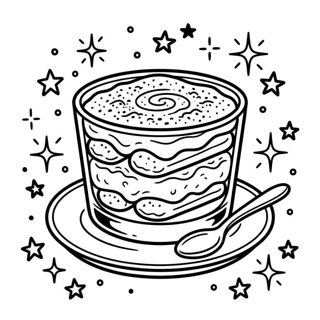 Tiramisù con Stelle da colorare