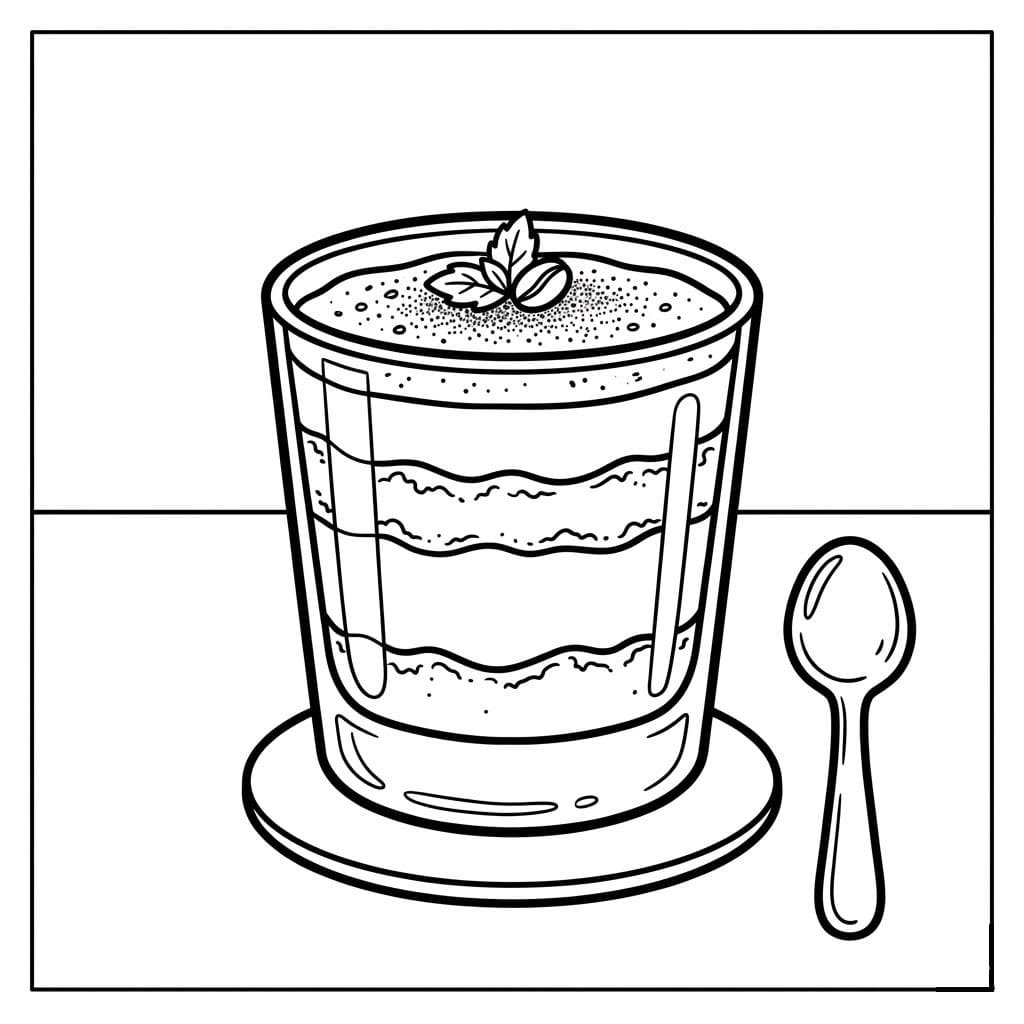 Tiramisù nel Bicchiere da colorare