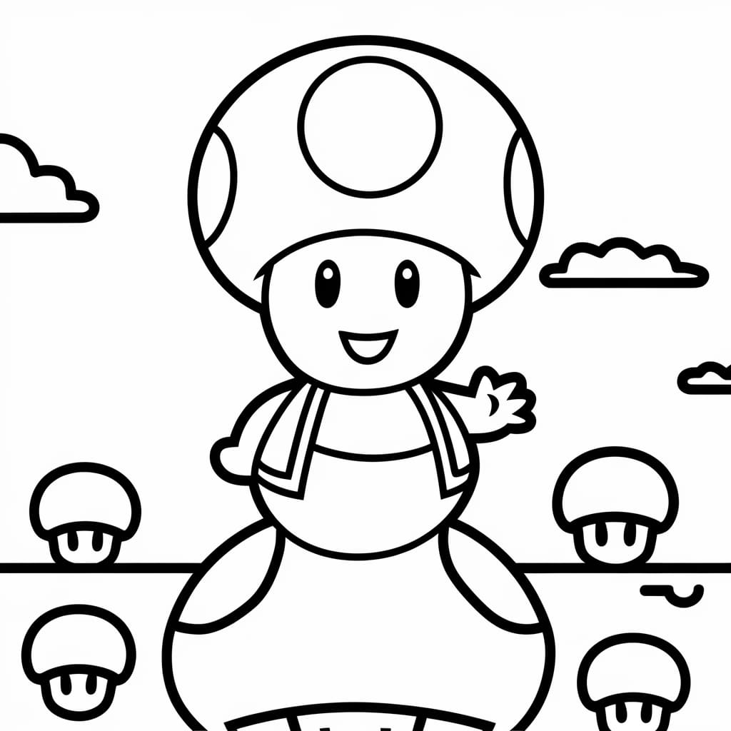 Toad amichevole da colorare