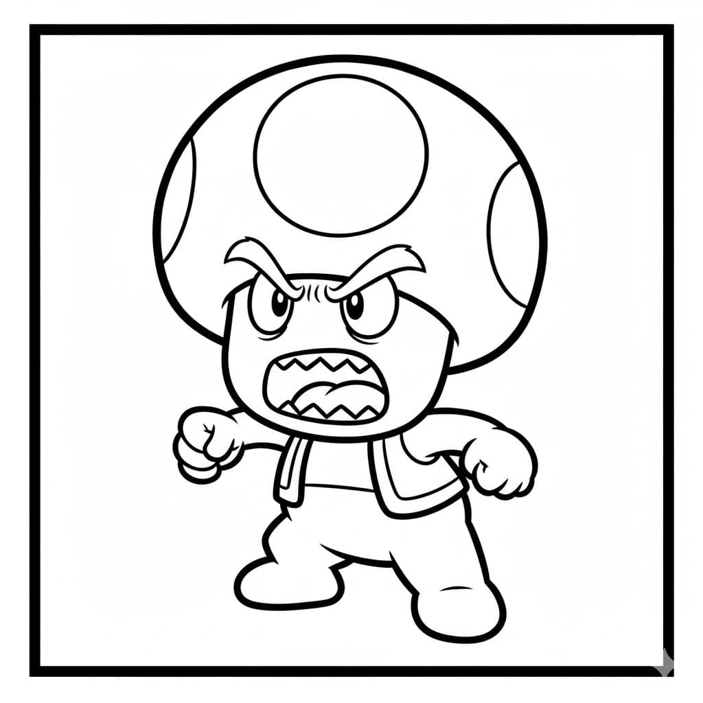Toad arrabbiato da colorare