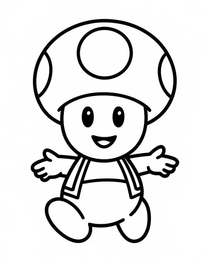 Toad carino di Mario da colorare