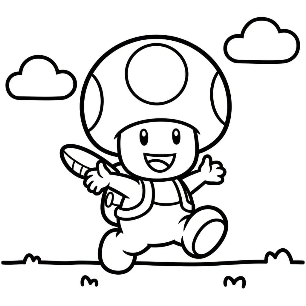 Toad che cammina da colorare